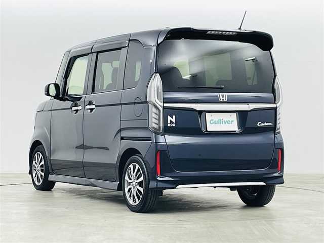 ホンダ Ｎ ＢＯＸ カスタム L 福島県 2022(令4)年 3.7万km ミッドナイトブルービームM レーンキープアシスト/・横滑り防止機能/・衝突軽減/社外7インチナビ/・フルセグ/TV/BT/CD/DVD/SD/USB/iPod/FM/AM/バックカメラ/片側パワースライドドア/追従型クルーズコントロール/LEDヘッドライト/・フォグランプ/ステアリングスイッチ/前後ドラレコ/ETC/プッシュスタート/・スマートキー/・スペアキー