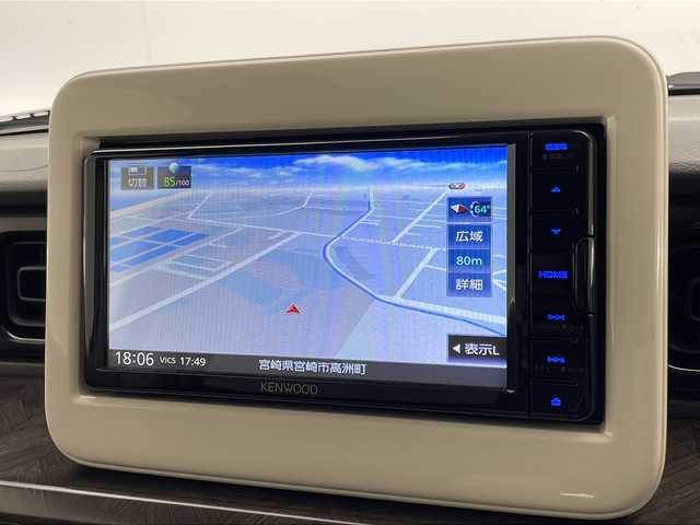 スズキ ラパン モード 宮崎県 2019(令1)年 4.8万km フィズブルーパールメタリック/ホワイト 2トーンルーフ レーダーブレーキサポート/純正7インチSDナビ/CD/DVD/Bluetooth/バックカメラ/シートヒーター/LEDヘッドライト/アイドリングストップ/ビルトインETC/純正フロアマット/スマートキー×2/保証書/取扱説明書