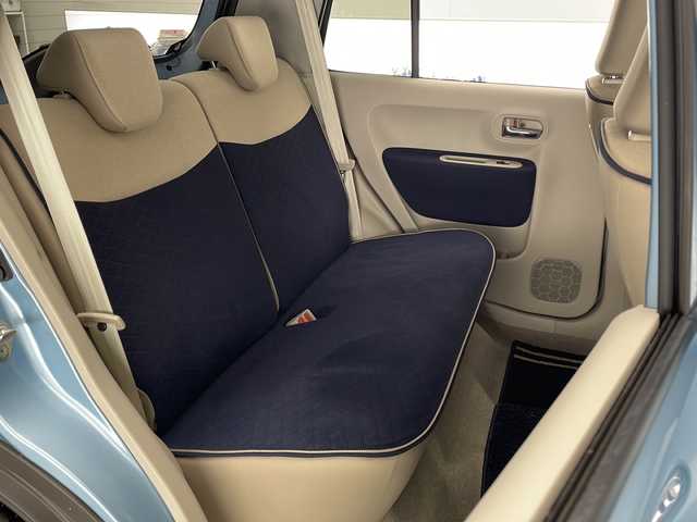スズキ ラパン モード 宮崎県 2019(令1)年 4.8万km フィズブルーパールメタリック/ホワイト 2トーンルーフ レーダーブレーキサポート/純正7インチSDナビ/CD/DVD/Bluetooth/バックカメラ/シートヒーター/LEDヘッドライト/アイドリングストップ/ビルトインETC/純正フロアマット/スマートキー×2/保証書/取扱説明書