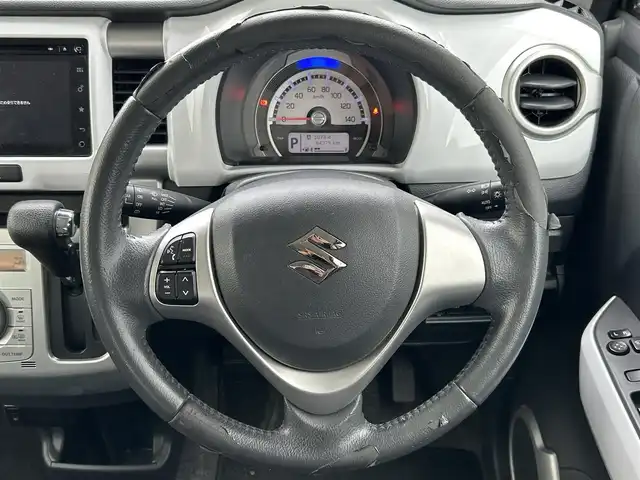 スズキ ハスラー X 滋賀県 2017(平29)年 8.5万km クールカーキPM ガソリン（ハイブリッド）/2WD(FF)/CVT/7インチ純正ナビ/(FM/AM/CD/DVD/フルセグ/Bluetooth/USB)/ETC/ドライブレコーダー/全方位モニター/バックカメラ/デュアルカメラブレーキサポート/踏み間違い防止アシスト	/レーンキープアシスト	/運転席・助手席シートヒーター/電動格納ミラー/アイドリングストップ/革巻きステアリング/ステアリングスイッチ/オートライト/キセノンライト/フロントフォグ/フルオートエアコン/プッシュスタート/スマートキー/スペアキー/ドアバイザー/純正フロアマット