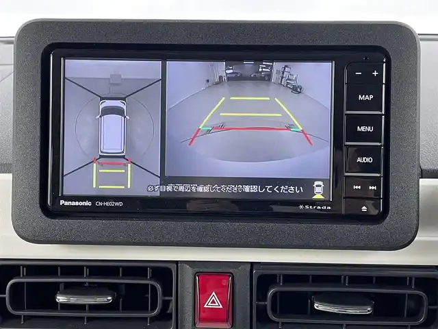 ダイハツ ムーヴ キャンバス ストライプス G 埼玉県 2024(令6)年 0.7万km シャイニングホワイトパール/スムーズグレーマイカメタリック 社外７インチナビ/全方位カメラ/クルーズコントロール/シートヒーター/衝突軽減システム/両側パワースライドドア/パーキングブレーキ/パーキングセンサー/ステアリングリモコン/社外フロアマット/スマートキー