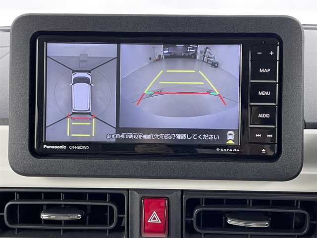 ダイハツ ムーヴ キャンバス ストライプス G 埼玉県 2024(令6)年 0.7万km シャイニングホワイトパール/スムーズグレーマイカメタリック 社外７インチナビ/全方位カメラ/クルーズコントロール/シートヒーター/衝突軽減システム/両側パワースライドドア/パーキングブレーキ/パーキングセンサー/ステアリングリモコン/社外フロアマット/スマートキー