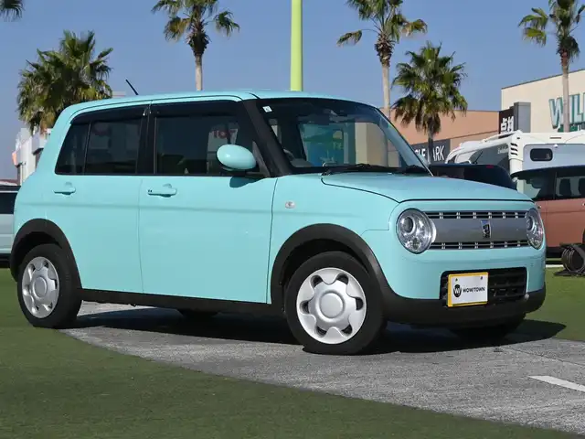 スズキ ラパン S 千葉県 2015(平27)年 6.5万km フレンチミントPM レーダーブレーキサポート/運転席シートヒーター/社外メモリーナビ/ワンセグTV/【DVD/CD再生機能　Bluetooth接続】/革巻きステアリング/ETC/HIDヘッドライト/携帯リモコン