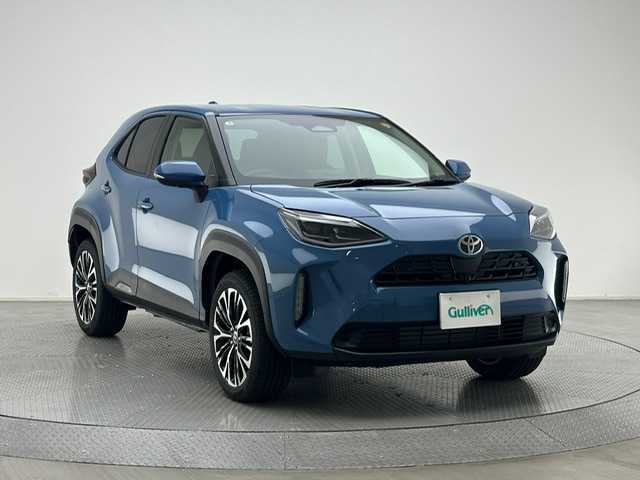 トヨタ ヤリスクロス ハイブリッド Z 兵庫県 2025(令7)年 0.1万km グレイッシュブルー 純正メモリナビ(フルセグ/Bluetooth/USB)/アラウンドビューモニター/追従型クルーズコントロール/ハーフレザーシート/シートヒーター(D+N席)/パワーシート/ステアリングヒーター/ブラインドスポットモニター/純正ラバーマット/前後コーナーセンサー/レーンキープアシスト/電子パーキングブレーキ/ブレーキホールド/LEDヘッドライト/オートライト/オートマチックハイビーム