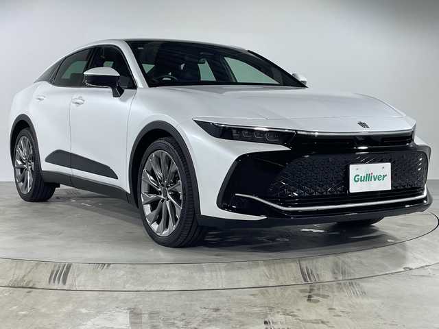 トヨタ クラウン クロスオーバー 福岡県 2025(令7)年 0.1万km プレシャスホワイトパール 純正12.3インチディスプレイオーディオPlus/パノラマムーンルーフ/パノラミックビューモニター/トヨタセーフティーセンス/ビルトインETC2.0/デジタルインナーミラー/パワートランクリッド/３眼LEDヘッドライト/オートライト/アダプティブハイビーム/アダプティブクルーズコントロール/レーントレーシングアシスト/ブラインドスポットモニター/保証書