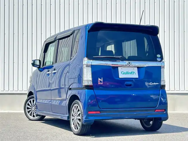 ホンダ Ｎ ＢＯＸ カスタム G ターボパッケージ 群馬県 2012(平24)年 13.1万km プレミアムダイナミックブルーパール 純正メモリナビ/バックカメラ/両側パワースライドドア/前方ドラレコ/ETC/ワンセグTV/コーナーセンサー/クルーズコントロール/横滑り防止装置/純正アルミホイール/純正フロアマット/ドアバイザー/取扱説明書/スペアキー