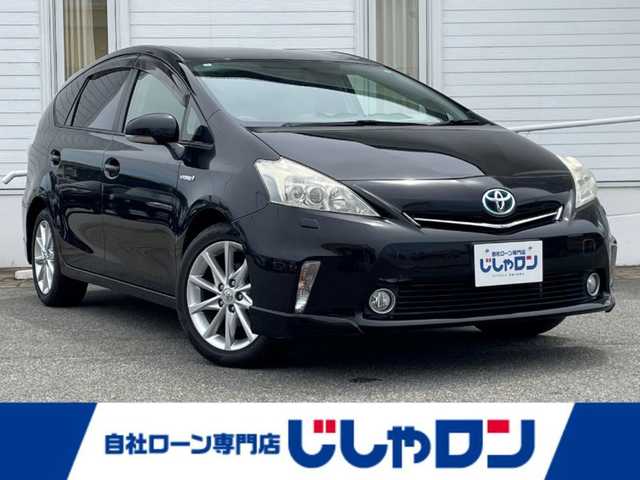 トヨタ プリウス α S ツーリングセレクション 富山県 2013(平25)年 11.5万km ブラック (株)IDOMが運営する【じしゃロン富山店】の自社ローン専用車両になります。こちらは現金またはオートローンご利用時の価格です。自社ローンご希望の方は別途その旨お申し付け下さい/バックカメラ/純正ナビ/フルセグテレビ/ETC/プッシュスタート
