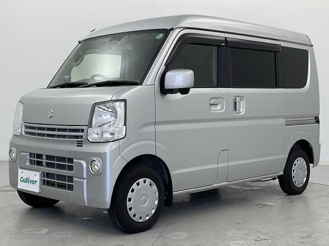スズキ エブリイ JOINターボ 宮城県 2018(平30)年 8.8万km シルキーシルバーメタリック 禁煙車/ワンオーナー/衝突被害軽減ブレーキ/社外SDナビ/・CD.DVD.Bluetooth/フルセグTV/バックカメラ/ETC/ドライブレコーダー/横滑り防止装置/HIDヘッドライト/フォグランプ/レザー調シートカバー/リモコンキー/電動格納ミラー/社外フロアマット/保証書/取扱説明書