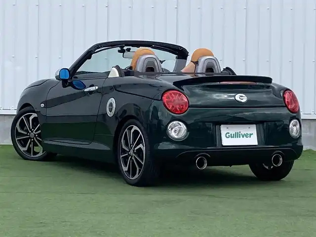 ダイハツ コペン セロS 香川県 2019(平31)年 4.2万km ブリティッシュグリーンマイカ 登録時走行距離：41172km/ディーラー純正SDナビ/　CD DVD BT フルセグTV/バックカメラ/コーナーセンサー/ビルシュタインサスペンション/HKSマフラー/LEDヘッドライト/オートライト/フォグランプ/MTモード付AT/パドルシフト/革調シートカバー/シートヒーター/ETC/前方ドライブレコーダー/革巻きステアリング/ステアリングスイッチ/アイドリングストップ/横滑り防止装置/プッシュスタート/スマートキー