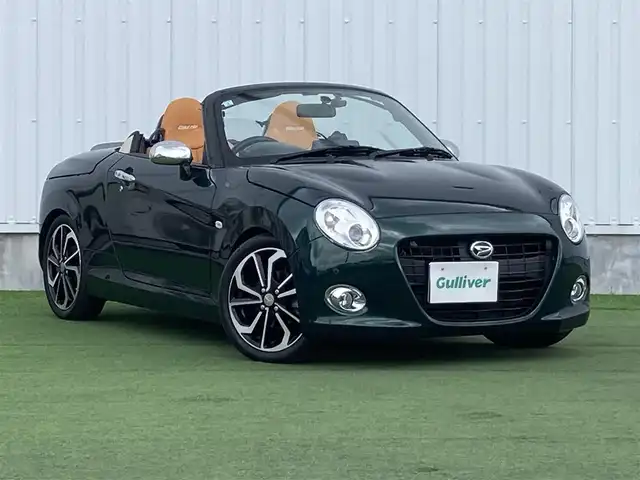 ダイハツ コペン セロS 香川県 2019(平31)年 4.2万km ブリティッシュグリーンマイカ 登録時走行距離：41172km/ディーラー純正SDナビ/　CD DVD BT フルセグTV/バックカメラ/コーナーセンサー/ビルシュタインサスペンション/HKSマフラー/LEDヘッドライト/オートライト/フォグランプ/MTモード付AT/パドルシフト/革調シートカバー/シートヒーター/ETC/前方ドライブレコーダー/革巻きステアリング/ステアリングスイッチ/アイドリングストップ/横滑り防止装置/プッシュスタート/スマートキー