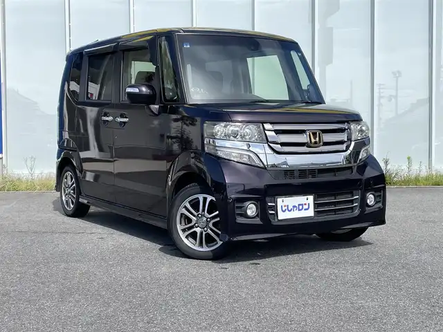ホンダ Ｎ ＢＯＸ カスタム G Lパッケージ 福島県 2015(平27)年 8.7万km プレミアムベルベットパープル・パール (株)IDOMが運営する【じしゃロンいわき店】の自社ローン専用車両になります。こちらは現金またはオートローンご利用時の価格です。自社ローンご希望の方は別途その旨お申付け下さい/登録時走行距離86713km/ギャザーズ純正ナビゲーション/型番：VXM-152VFi/【AM/FM/CD/SD/USB】/プッシュスタート/スマートキー/スペアキーX1/バックカメラ/両側パワースライドドア/衝突軽減システム/横滑り防止機能/純正サイドバイザー/純正フロアマット/ステアリングスイッチ/取扱説明書/ナビゲーション取扱説明書