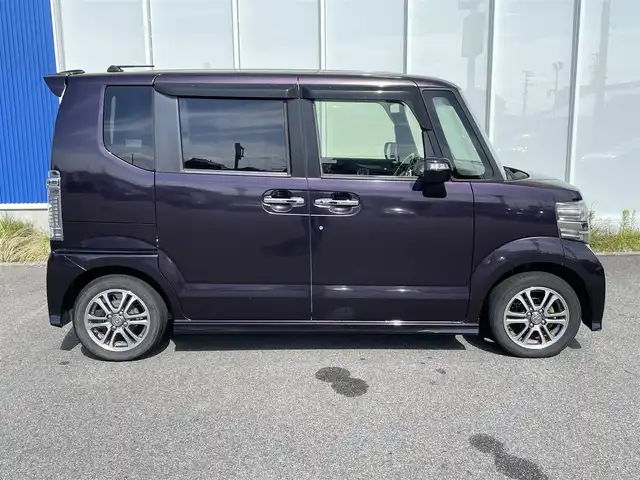 ホンダ Ｎ ＢＯＸ カスタム G Lパッケージ 福島県 2015(平27)年 8.7万km プレミアムベルベットパープル・パール (株)IDOMが運営する【じしゃロンいわき店】の自社ローン専用車両になります。こちらは現金またはオートローンご利用時の価格です。自社ローンご希望の方は別途その旨お申付け下さい/登録時走行距離86713km/ギャザーズ純正ナビゲーション/型番：VXM-152VFi/【AM/FM/CD/SD/USB】/プッシュスタート/スマートキー/スペアキーX1/バックカメラ/両側パワースライドドア/衝突軽減システム/横滑り防止機能/純正サイドバイザー/純正フロアマット/ステアリングスイッチ/取扱説明書/ナビゲーション取扱説明書