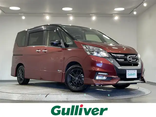 日産 セレナ ハイウェイスター Vセレクション 愛知県 2018(平30)年 9万km マルーンレッド 2トーン 純正９インチナビ/アラウンドビューモニター/純正11インチフリップダウンモニター/防水シート/両側パワースライドドア/ハンズフリーオートスライドドア/エマージェンシーブレーキ/インテリジェントパーキング/車線逸脱警報/クリアランスソナー/クルーズコントロール/ドライブレコーダー/ビルトインＥＴＣ/アクセサリーソケット/アイドリングストップ/純正フロアマット/16インチアルミホイール