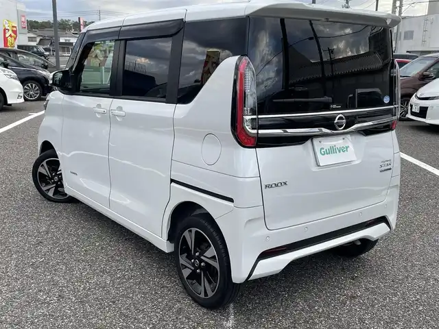 日産 ルークス ハイウェイスター Gターボ 島根県 2021(令3)年 2.8万km ホワイトパール 純正9インチSDナビゲーション(MM320D-L)/フルセグ BT DVD CD SD/エマージェンシーブレーキ/アラウンドビューモニター/純正前方ドライブレコーダー(DJ4-D)/片側パワースライドドア/左ハンズフリーオートスライドドア/D/N席シートヒーター/AUTOライト/LEDヘッドライト/オートマチックハイビーム/前後コーナーセンサー/後席サイドサンシェード/リアサーキュレーター/ISOFIX/純正15インチアルミホイール/純正ドアバイザー/電動格納ミラー/革巻きステアリング/ステアリングリモコン
