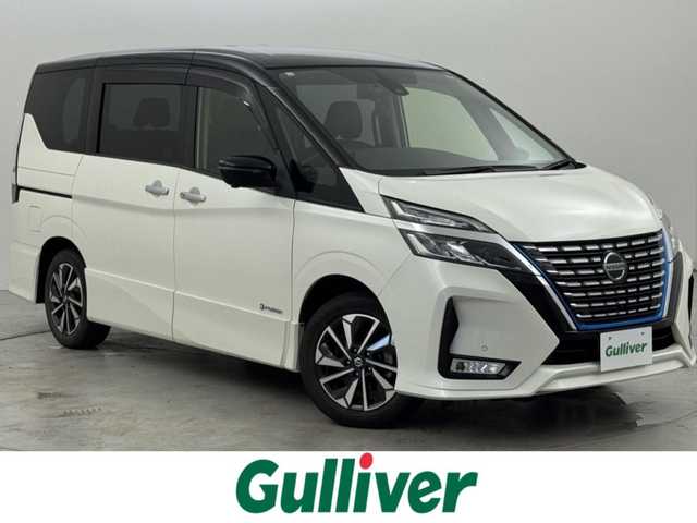 日産 セレナ e－パワー ハイウェイスター V 福岡県 2021(令3)年 3.1万km ブリリアントホワイトパール 2トーン 純正９型ナビ　/全方位カメラ　/ＥＴＣ　/前後ドラレコ　/インテリジェントルームミラー　/プロパイロット　/コーナーセンサー　/エマージェンシーブレーキ　/レーンキープ　/ＢＳＷ　/両側パワースライドドア　/ＬＥＤヘッドライト