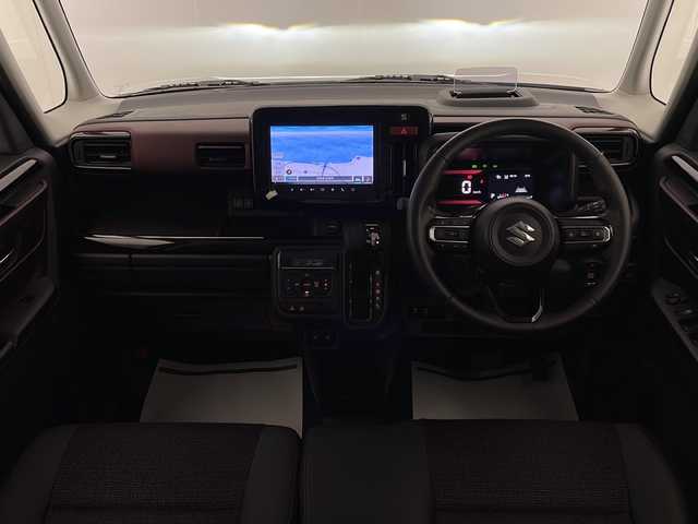 スズキ スペーシア カスタム HYBRID XS 宮崎県 2024(令6)年 0.4万km ピュアホワイトP 禁煙車/衝突被害軽減ブレーキ/純正9型ディスプレイオーディオナビTV/（Bluetooth/USB/HDMI/FMAM/フルセグTV)/純正LEDオートライト/純正LEDフォグ/純正15インチアルミ/純正エアロ/純正ルーフエンドスポイラー/両側電動スライドドア/アダプティブクルーズコントロール/レーンディパーチャーアラート/クリアランスソナー/ヘッドアップディスプレイ/エネチャージ/オートエアコン/前席シートヒーター/ステアリングヒーター/ハーフレザーシート/本革巻ハンドル/スマートキー/プッシュエンジンスタート/新車時保証書/取扱い説明書