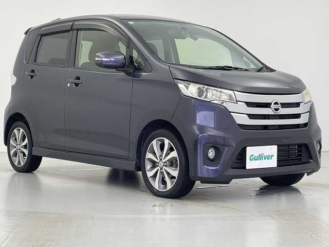 日産 デイズ ハイウェイスターG ターボ 愛知県 2014(平26)年 4.8万km プレミアムパープルP 社外ナビ/・ワンセグTV/・Bluetooth/・CD/・AM/FM/アラウンドビューモニター/純正アルミホイール/ETC/HIDヘッドライト/スマートキー/プッシュスタート/横滑り防止装置/ステアリングスイッチ/ドライブレコーダー