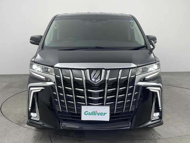 トヨタ アルファード S Cパッケージ 兵庫県 2019(令1)年 5.8万km ブラック ・Toyota Safety Sense/・プリクラッシュセーフティ/・レーントレーシングアシスト/・レーダークルーズコントロール（全車速追従機能付）/・ロードサインアシスト/・アダプティブハイビームシステム［AHS］/・ブラインドスポットモニター/・３眼LEDヘッドライト/・デジタルインナーミラー/・純正１０インチナビ/CD/DVD/SD/TV/BT/・純正リアフリップダウンモニター/・純正ドライブレコーダー/・ビルトインETC/・バックカメラ/・両側パワースライドドア/・パワーバックドア/・合成皮革シート/・シートヒーター/・エアシート/・前席パワーシート/・スマートキー/・ステアリングヒーター/・スマートキー