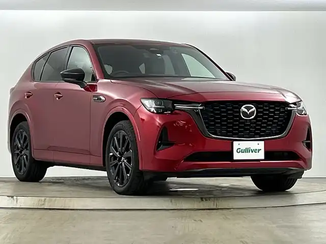 マツダ ＣＸ－６０ XD HV エクスクルーシブスポーツ 愛知県 2023(令5)年 2万km ソウルレッドクリスタルM 禁煙車/４WD/ターボ/ディーゼル/純正12.3インチナビ/（AM/FM/フルセグTV/Bluetooth/USB）/全方位カメラ/BOSEサウンド/ワイヤレス充電/i-ACTIVESENSE/・スマートブレーキサポート/・アダプティブLEDヘッドライト/・360°ビューモニター/・ブラインドスポットモニタリング/・車線逸脱警報システム/・レーンキープアシストシステム/・交通標識認識システム/・クルージング＆トラフィックサポート/・マツダレーダークルーズコントロール/ヘッドアップディスプレイ/ETC/前後ドライブレコーダー/レザーシート/シートヒーター/シートベンチレーション/ステアリングヒーター/パワーシート/メモリシート/パワーバックドア/アイドリングストップ/パドルシフト/純正20インチアルミホイール/スマートキー/スペアキー有/プッシュスタート/横滑り防止装置/純正フロアマット/電動格納ミラー