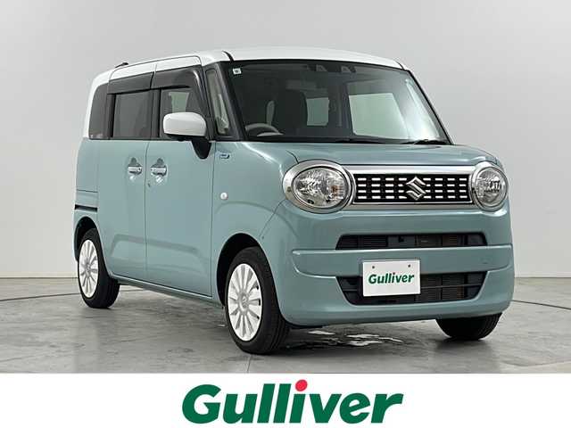 スズキ ワゴンＲ スマイル HYBRID S 鳥取県 2021(令3)年 2.7万km オフブルーメタリック/ホワイト2トーン ・４WD/・スズキ セーフティ サポート/・衝突被害軽減ブレーキ/・誤発進抑制機能、/逸脱警報機能/・純正9インチ　ナビ/・Bluetooth/CD/DVD/USB/フルセグTV/・AndroidAuto/AppleCarPlay/・アラウンドビューモニター/・両側パワースライドドア/・前席シートヒーター/・オートライト/・スマートキー/プッシュスタート/・レーンキープアシスト/・横滑り防止装置/・アイドリングストップ/・ETC