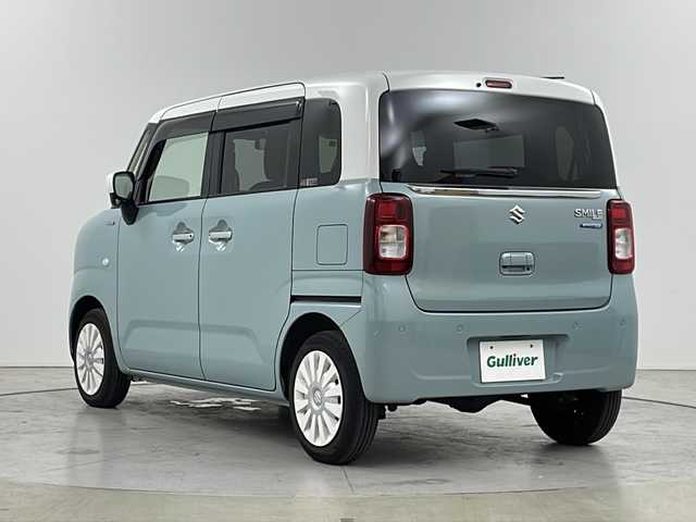 スズキ ワゴンＲ スマイル HYBRID S 鳥取県 2021(令3)年 2.7万km オフブルーメタリック/ホワイト2トーン ・４WD/・スズキ セーフティ サポート/・衝突被害軽減ブレーキ/・誤発進抑制機能、/逸脱警報機能/・純正9インチ　ナビ/・Bluetooth/CD/DVD/USB/フルセグTV/・AndroidAuto/AppleCarPlay/・アラウンドビューモニター/・両側パワースライドドア/・前席シートヒーター/・オートライト/・スマートキー/プッシュスタート/・レーンキープアシスト/・横滑り防止装置/・アイドリングストップ/・ETC