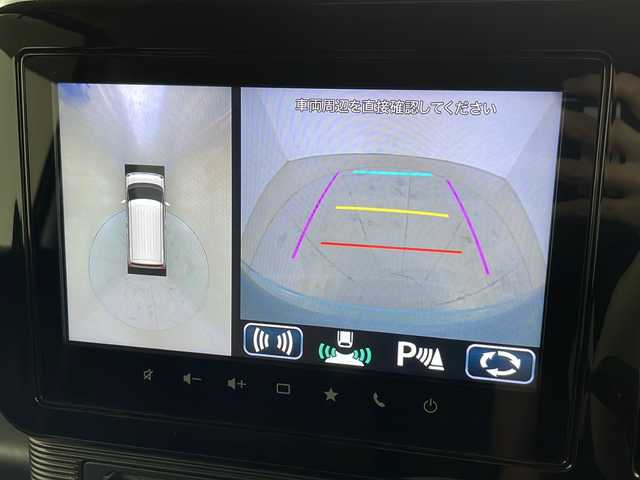 スズキ ワゴンＲ スマイル HYBRID S 鳥取県 2021(令3)年 2.7万km オフブルーメタリック/ホワイト2トーン ・４WD/・スズキ セーフティ サポート/・衝突被害軽減ブレーキ/・誤発進抑制機能、/逸脱警報機能/・純正9インチ　ナビ/・Bluetooth/CD/DVD/USB/フルセグTV/・AndroidAuto/AppleCarPlay/・アラウンドビューモニター/・両側パワースライドドア/・前席シートヒーター/・オートライト/・スマートキー/プッシュスタート/・レーンキープアシスト/・横滑り防止装置/・アイドリングストップ/・ETC