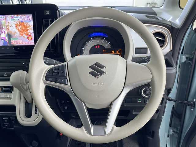 スズキ ワゴンＲ スマイル HYBRID S 鳥取県 2021(令3)年 2.7万km オフブルーメタリック/ホワイト2トーン ・４WD/・スズキ セーフティ サポート/・衝突被害軽減ブレーキ/・誤発進抑制機能、/逸脱警報機能/・純正9インチ　ナビ/・Bluetooth/CD/DVD/USB/フルセグTV/・AndroidAuto/AppleCarPlay/・アラウンドビューモニター/・両側パワースライドドア/・前席シートヒーター/・オートライト/・スマートキー/プッシュスタート/・レーンキープアシスト/・横滑り防止装置/・アイドリングストップ/・ETC