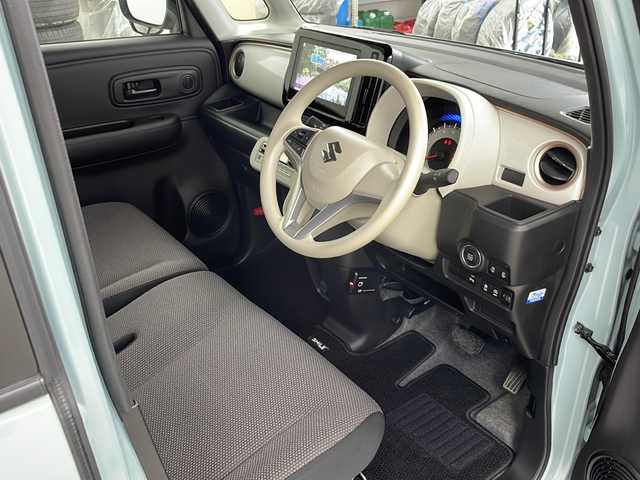 スズキ ワゴンＲ スマイル HYBRID S 鳥取県 2021(令3)年 2.7万km オフブルーメタリック/ホワイト2トーン ・４WD/・スズキ セーフティ サポート/・衝突被害軽減ブレーキ/・誤発進抑制機能、/逸脱警報機能/・純正9インチ　ナビ/・Bluetooth/CD/DVD/USB/フルセグTV/・AndroidAuto/AppleCarPlay/・アラウンドビューモニター/・両側パワースライドドア/・前席シートヒーター/・オートライト/・スマートキー/プッシュスタート/・レーンキープアシスト/・横滑り防止装置/・アイドリングストップ/・ETC
