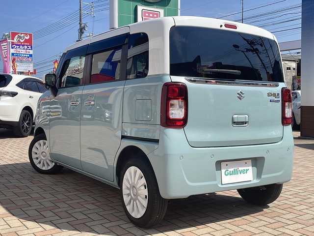 スズキ ワゴンＲ スマイル HYBRID S 鳥取県 2021(令3)年 2.7万km オフブルーメタリック/ホワイト2トーン ・４WD/・スズキ セーフティ サポート/・衝突被害軽減ブレーキ/・誤発進抑制機能、/逸脱警報機能/・純正9インチ　ナビ/・Bluetooth/CD/DVD/USB/フルセグTV/・AndroidAuto/AppleCarPlay/・アラウンドビューモニター/・両側パワースライドドア/・前席シートヒーター/・オートライト/・スマートキー/プッシュスタート/・レーンキープアシスト/・横滑り防止装置/・アイドリングストップ/・ETC