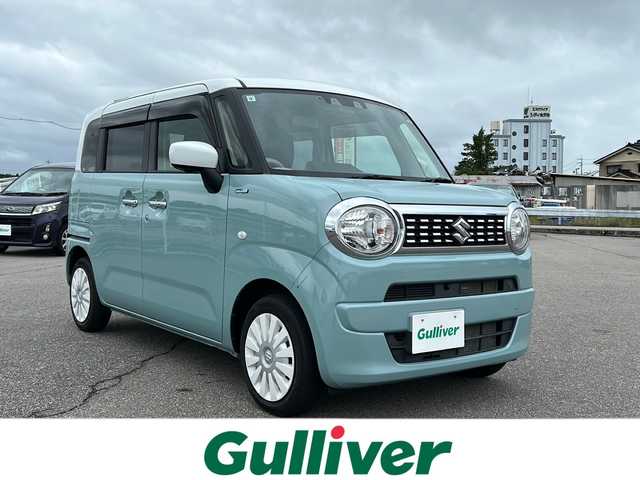 スズキ ワゴンＲ スマイル HYBRID S 富山県 2021(令3)年 2.7万km オフブルーメタリック/ホワイト2トーン ４WD/スズキ セーフティ サポート/衝突被害軽減ブレーキ/誤発進抑制機能/逸脱警報機能/純正9インチナビ/Bluetooth/CD/DVD/USB/フルセグTV/AndroidAuto/AppleCarPlay/アラウンドビューモニター/両側パワースライドドア/前席シートヒーター/オートライト/スマートキー/プッシュスタート/レーンキープアシスト/横滑り防止装置/アイドリングストップ/ETC