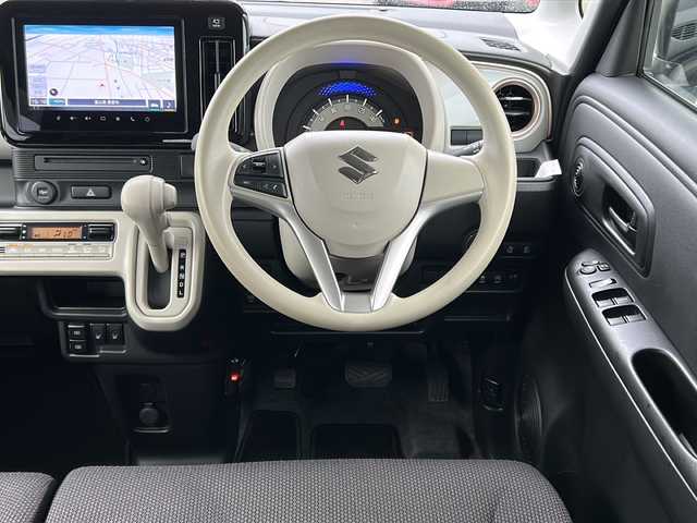 スズキ ワゴンＲ スマイル HYBRID S 富山県 2021(令3)年 2.7万km オフブルーメタリック/ホワイト2トーン ４WD/スズキ セーフティ サポート/衝突被害軽減ブレーキ/誤発進抑制機能/逸脱警報機能/純正9インチナビ/Bluetooth/CD/DVD/USB/フルセグTV/AndroidAuto/AppleCarPlay/アラウンドビューモニター/両側パワースライドドア/前席シートヒーター/オートライト/スマートキー/プッシュスタート/レーンキープアシスト/横滑り防止装置/アイドリングストップ/ETC
