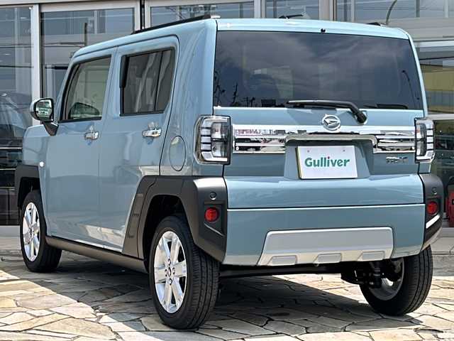 ダイハツ タフト G クロムベンチャー 静岡県 2024(令6)年 0.1万km レイクブルーメタリック スマートアシスト/・衝突軽減ブレーキ/・先行車発進お知らせ機能/・レーンキープアシスト/・標識認識/純正ディスプレイオーディオ/・フルセグTV/・Bluetooth/ラジオ/HDMI/・アップルオート/アンドロイドオート/主要装備/・シートヒーター/・バックカメラ/・ガラスルーフ/・プッシュスタート/・スマートキー