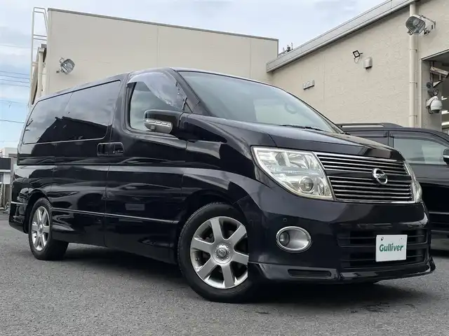 日産 エルグランド 250ハイウェイスター ブラックレザエディ 和歌山県 2008(平20)年 16.9万km ミスティックブラック 純正HDDナビ・CD・DVD・MSV/全方位カメラ/両側パワースライドドア/純正フリップダウンモニター/黒レザーシート/運転席パワーシート/前席シートヒーター/HIDヘッドライト/スマートキー/スペアキー/保証書/取扱説明書