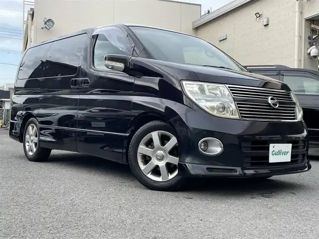 日産 エルグランド 250ハイウェイスター ブラックレザエディ 和歌山県 2008(平20)年 16.9万km ミスティックブラック 純正HDDナビ・CD・DVD・MSV/全方位カメラ/両側パワースライドドア/純正フリップダウンモニター/黒レザーシート/運転席パワーシート/前席シートヒーター/HIDヘッドライト/スマートキー/スペアキー/保証書/取扱説明書