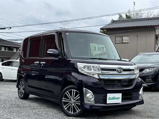 ダイハツ タント カスタム RS SA 熊本県 2014(平26)年 12.1万km ナイトシャドーパープルクリスタルM 社外ナビ（AVIC-ZH007）/【フルセグ/CD/DVD/MSV/Bluetooth/ラジオ】/両側パワースライドドア/衝突被害軽減システム/横滑り防止機能/エコアイドル/純正15インチAW/ETC/オートライト/フォグランプ/フロアマット/純正ドアバイザー/保証書/取扱説明書