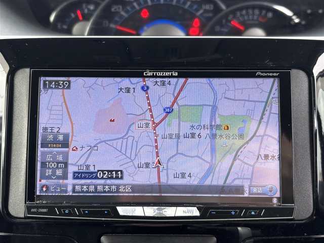 ダイハツ タント カスタム RS SA 熊本県 2014(平26)年 12.1万km ナイトシャドーパープルクリスタルM 社外ナビ（AVIC-ZH007）/【フルセグ/CD/DVD/MSV/Bluetooth/ラジオ】/両側パワースライドドア/衝突被害軽減システム/横滑り防止機能/エコアイドル/純正15インチAW/ETC/オートライト/フォグランプ/フロアマット/純正ドアバイザー/保証書/取扱説明書