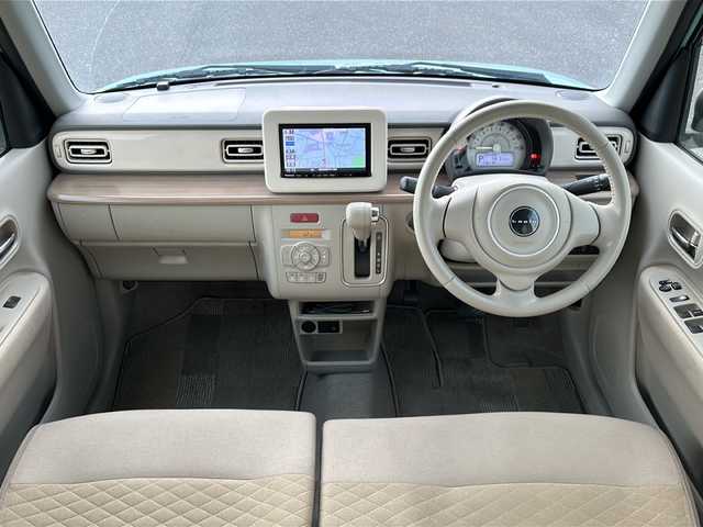 スズキ ラパン X 愛知県 2016(平28)年 6.7万km フレンチミントパールメタリック /ワンオーナー//社外ナビ/フルセグTV//Bluetooth//DVD/CD//プッシュスタート//運転席シートヒーター//レーダーブレーキサポート//ESP//アイドリングストップ//誤発進抑制機能//HIDオートライト//電動格納ウィンカーミラー//純正フロアマット//純正ドアバイザー//純正14インチアルミ//新車保証書/取扱説明書/・登録時６６７５１ｋｍ/・車検R9年７月２４日まで