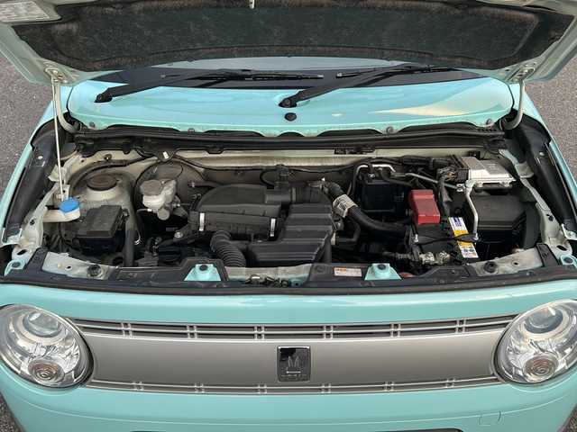 スズキ ラパン X 愛知県 2016(平28)年 6.7万km フレンチミントパールメタリック /ワンオーナー//社外ナビ/フルセグTV//Bluetooth//DVD/CD//プッシュスタート//運転席シートヒーター//レーダーブレーキサポート//ESP//アイドリングストップ//誤発進抑制機能//HIDオートライト//電動格納ウィンカーミラー//純正フロアマット//純正ドアバイザー//純正14インチアルミ//新車保証書/取扱説明書/・登録時６６７５１ｋｍ/・車検R9年７月２４日まで