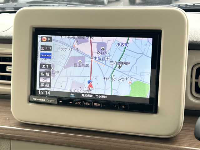 スズキ ラパン X 愛知県 2016(平28)年 6.7万km フレンチミントパールメタリック /ワンオーナー//社外ナビ/フルセグTV//Bluetooth//DVD/CD//プッシュスタート//運転席シートヒーター//レーダーブレーキサポート//ESP//アイドリングストップ//誤発進抑制機能//HIDオートライト//電動格納ウィンカーミラー//純正フロアマット//純正ドアバイザー//純正14インチアルミ//新車保証書/取扱説明書/・登録時６６７５１ｋｍ/・車検R9年７月２４日まで