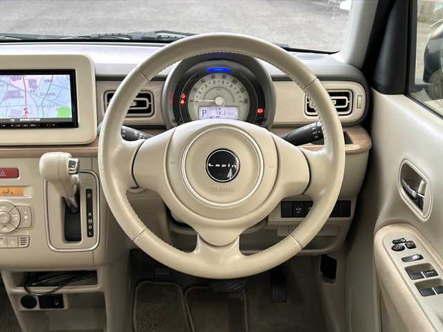 スズキ ラパン X 愛知県 2016(平28)年 6.7万km フレンチミントパールメタリック /ワンオーナー//社外ナビ/フルセグTV//Bluetooth//DVD/CD//プッシュスタート//運転席シートヒーター//レーダーブレーキサポート//ESP//アイドリングストップ//誤発進抑制機能//HIDオートライト//電動格納ウィンカーミラー//純正フロアマット//純正ドアバイザー//純正14インチアルミ//新車保証書/取扱説明書/・登録時６６７５１ｋｍ/・車検R9年７月２４日まで