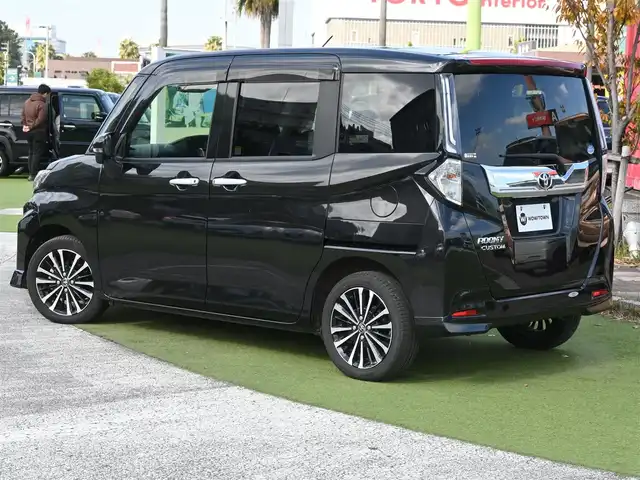 トヨタ ルーミー カスタムG－T 千葉県 2020(令2)年 3.8万km ブラックマイカメタリック スマートアシストIII/レーダークルーズコントロール/エコアイドル/両側パワースライドドア/純正SDナビ/地デジTV/【DVD/CD再生機能　Bluetooth接続】/パノラマモニター/ドライブレコーダー（前後撮影）/前席シートヒーター/革巻きステアリング/ステアリングスイッチ/ETC（2.0）/LEDヘッドライト/フォグライト/ウインカーミラー/コーナーセンサー/純正15インチアルミホイル/キーフリーシステム