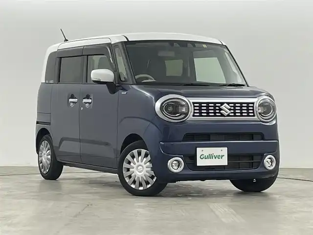 スズキ ワゴンＲ スマイル HYBRID X 福島県 2022(令4)年 3.3万km インディゴブルーメタリック/ホワイト2トーン 衝突被害軽減システム　/・車線逸脱警報　/・コーナーセンサー　/両側パワースライドドア　/シートヒーター　/プッシュスタート　/・スマートキー　/・スペアキー　/ＬＥＤライト/・オートライト　/純正フロアマット　/ウィンカーミラー/横滑り防止装置/・アイドリングストップ