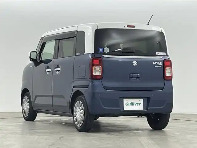 スズキ ワゴンＲ スマイル HYBRID X 福島県 2022(令4)年 3.3万km インディゴブルーメタリック/ホワイト2トーン 衝突被害軽減システム　/・車線逸脱警報　/・コーナーセンサー　/両側パワースライドドア　/シートヒーター　/プッシュスタート　/・スマートキー　/・スペアキー　/ＬＥＤライト/・オートライト　/純正フロアマット　/ウィンカーミラー/横滑り防止装置/・アイドリングストップ