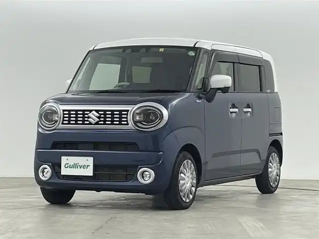 スズキ ワゴンＲ スマイル HYBRID X 福島県 2022(令4)年 3.3万km インディゴブルーメタリック/ホワイト2トーン 衝突被害軽減システム　/・車線逸脱警報　/・コーナーセンサー　/両側パワースライドドア　/シートヒーター　/プッシュスタート　/・スマートキー　/・スペアキー　/ＬＥＤライト/・オートライト　/純正フロアマット　/ウィンカーミラー/横滑り防止装置/・アイドリングストップ