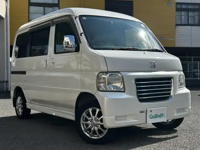 ホンダ バモス ホビオ M 和歌山県 2005(平17)年 10.4万km プレミアムホワイトパール 社外レザー調シートカバー/社外LEDヘッドライト/純正CD/キーレス