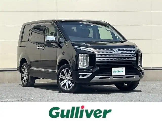 三菱 デリカＤ：５ P 茨城県 2020(令2)年 7.4万km ダイヤモンドブラックマイカ 10インチ純正ナビ/全方位カメラ/革巻きステアリング/ステアリングスイッチ/パドルシフト/プッシュスタート/両側パワースライドドア/パワーバックドア/パワーシート/シートヒーター/LEDヘッドライト/レーダークルーズコントロール/電子式パーキング