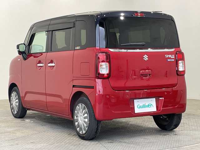 スズキ ワゴンＲ スマイル HYBRID X 栃木県 2022(令4)年 0.4万km フェニックスレッドパール/ブルーイッシュブラックパール 純正メモリナビ/　（CD/DVD/フルセグTV/Bluetooth）/バックカメラ/全方位カメラ/スズキセーフティサポート/・デュアルカメラブレーキサポート/・誤発進抑制機能/・車線逸脱抑制機能/・車線逸脱警報機能/・ふらつき警報機能/・先行車発進お知らせ機能/・標識認識機能/・ハイビームアシスト/ETC/ドライブレコーダー/両側パワースライドドア/バックソナー/純正フロアマット/禁煙車