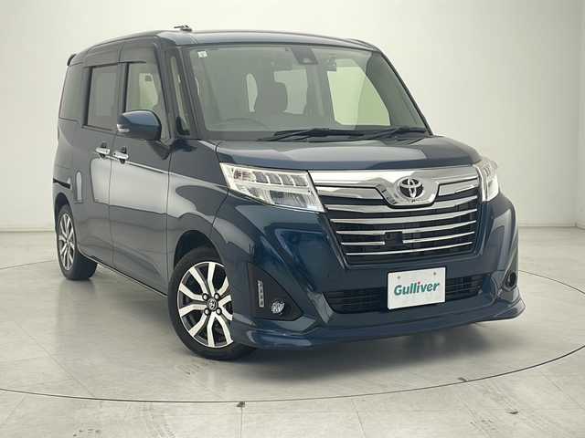 トヨタ ルーミー カスタムG－T 千葉県 2017(平29)年 5.7万km レーザーブルークリスタルシャイン クルーズコントロール/レーンキープアシスト/衝突軽減システム/純正SDナビ（NSZT-W66T）/　Bluetooth/CD/DVD/フルセグTV/バックカメラ/ビルトインETC/社外ドライブレコーダー前後/両側パワースライドドア/LEDヘッドライト/オートライト/純正15インチアルミホイール