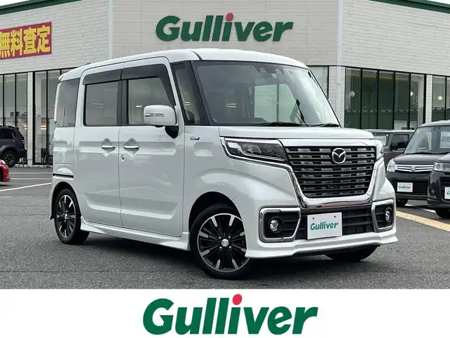 マツダ フレアワゴン ハイブリッド XS 鳥取県 2020(令2)年 2.5万km ピュアホワイトP 純正ナビ/フルセグ/DVD/CD/BT/USB/全方位モニター・ETC/デュアルカメラブレーキサポート/レーンキープアシスト/コーナーセンサー/レーダークルーズコントロール/両側パワースライドドア/ドライブレコーダー（前方）/ハーフレザーシート/運転席シートヒーター/LEDヘットライト/フォグライト/純正15インチアルミホイール/プッシュエンジンスタート/アイドリングストップ/フロアマット・ドアバイザー/スペアキー