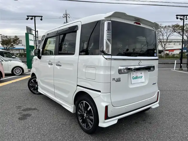 マツダ フレアワゴン ハイブリッド XS 鳥取県 2020(令2)年 2.5万km ピュアホワイトP 純正ナビ/フルセグ/DVD/CD/BT/USB/全方位モニター・ETC/デュアルカメラブレーキサポート/レーンキープアシスト/コーナーセンサー/レーダークルーズコントロール/両側パワースライドドア/ドライブレコーダー（前方）/ハーフレザーシート/運転席シートヒーター/LEDヘットライト/フォグライト/純正15インチアルミホイール/プッシュエンジンスタート/アイドリングストップ/フロアマット・ドアバイザー/スペアキー